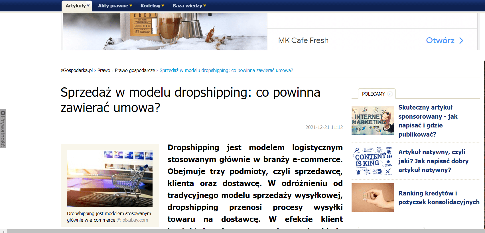 Sprzedaż w modelu dropshipping: co powinna zawierać umowa?