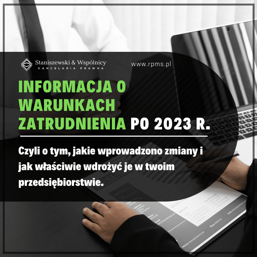 Informacja o warunkach zatrudnienia – elementy po 2023 r.